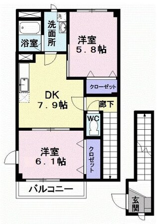 ピ－スフルライフあら町Ａの物件間取画像